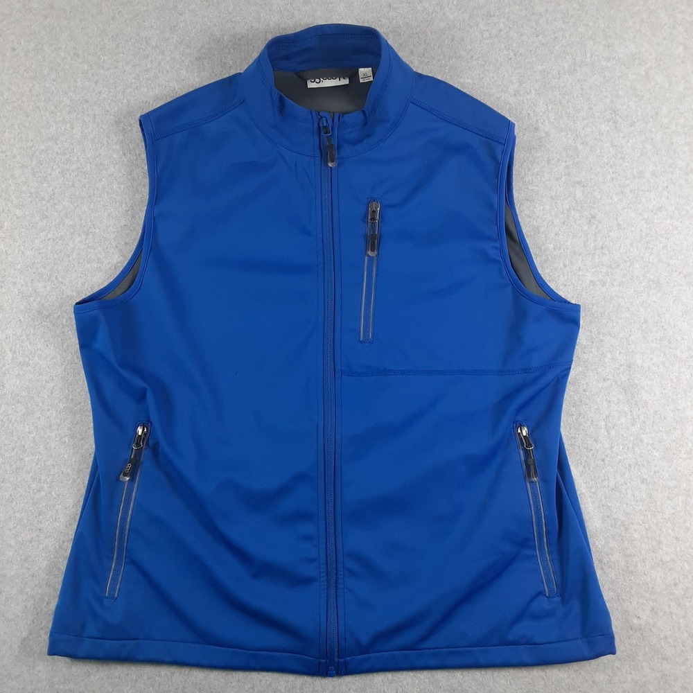 33,000ft Mens Softshell Golf Vest Blue Full Zip Pockets XL 24SF1074-060